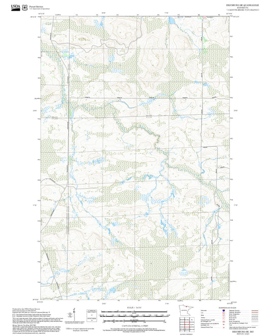 2025 Forest Service Topo Map of Ericsburg SE Minnesota