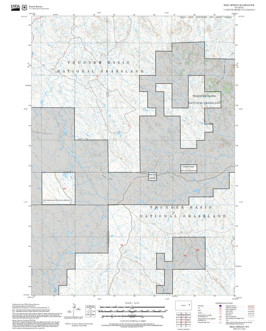 2025 Forest Service Topo Map of Esau Spring Wyoming