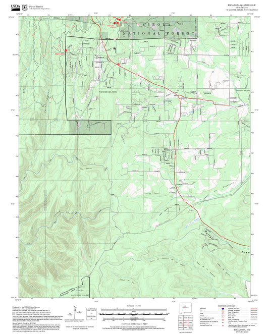 2025 Forest Service Topo Map of Escabosa New Mexico
