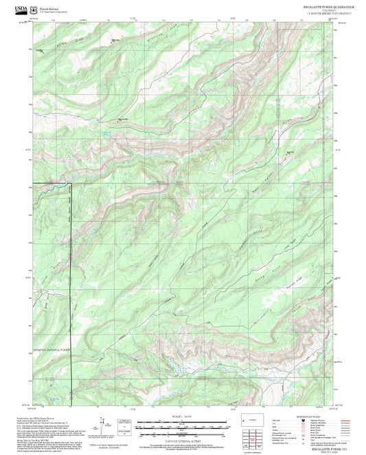 2025 Forest Service Topo Map of Escalante Forks Colorado