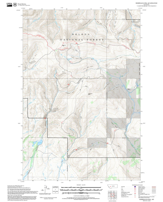 2025 Forest Service Topo Map of Esmeralda Hill Montana