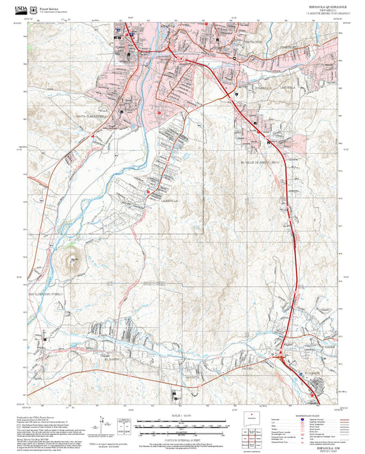 2025 Forest Service Topo Map of Espanola New Mexico