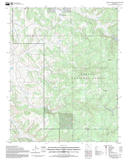2025 Forest Service Topo Map of Espinosa Ranch New Mexico