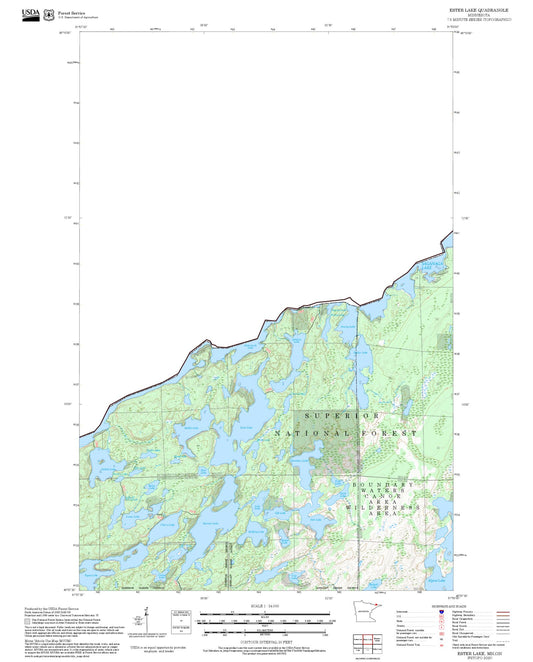 2025 Forest Service Topo Map of Ester Lake Minnesota