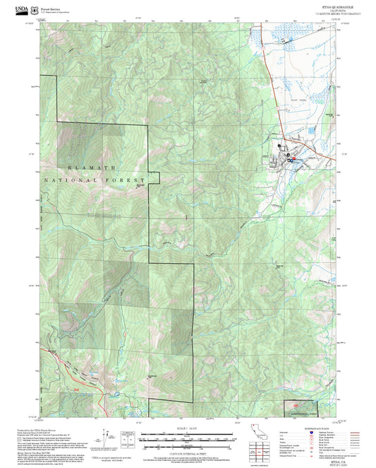 2025 Forest Service Topo Map of Etna California