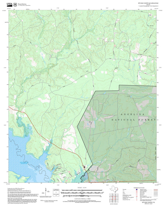 2025 Forest Service Topo Map of Etoile North Texas