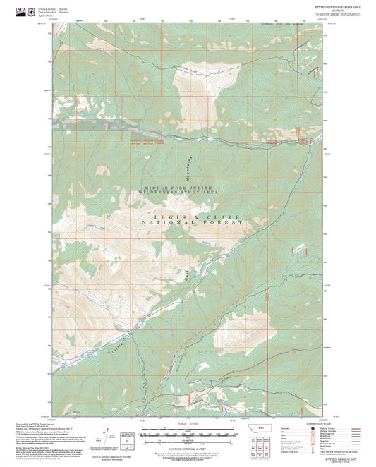 2025 Forest Service Topo Map of Ettien Spring Montana
