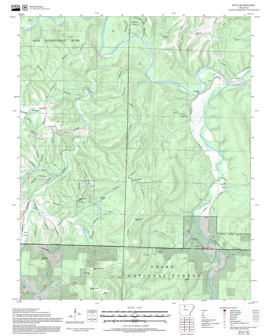 2025 Forest Service Topo Map of Eula Arkansas
