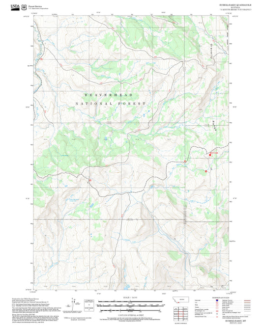 2025 Forest Service Topo Map of Eureka Basin Montana