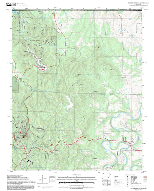2025 Forest Service Topo Map of Eureka Springs Arkansas