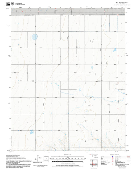 2025 Forest Service Topo Map of Eva NE Oklahoma