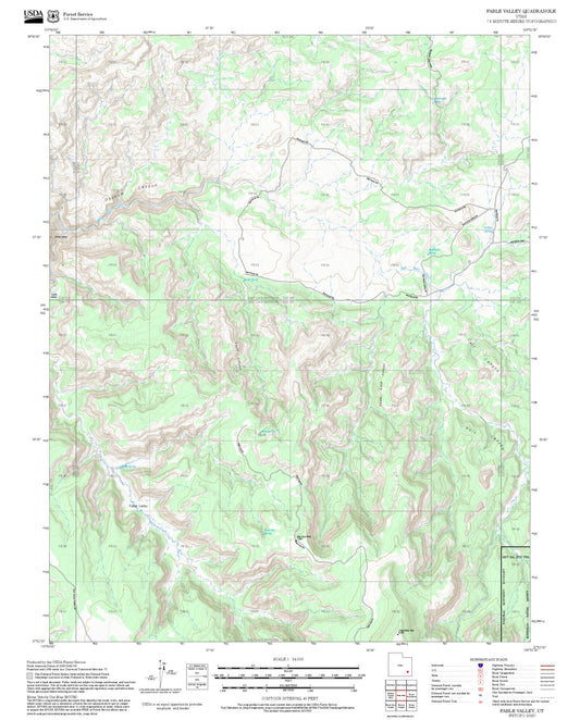 2025 Forest Service Topo Map of Fable Valley Utah