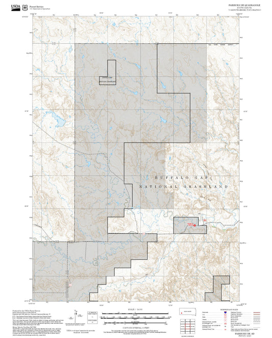 2025 Forest Service Topo Map of Fairburn NE South Dakota