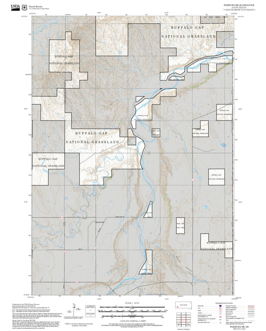 2025 Forest Service Topo Map of Fairburn SE South Dakota
