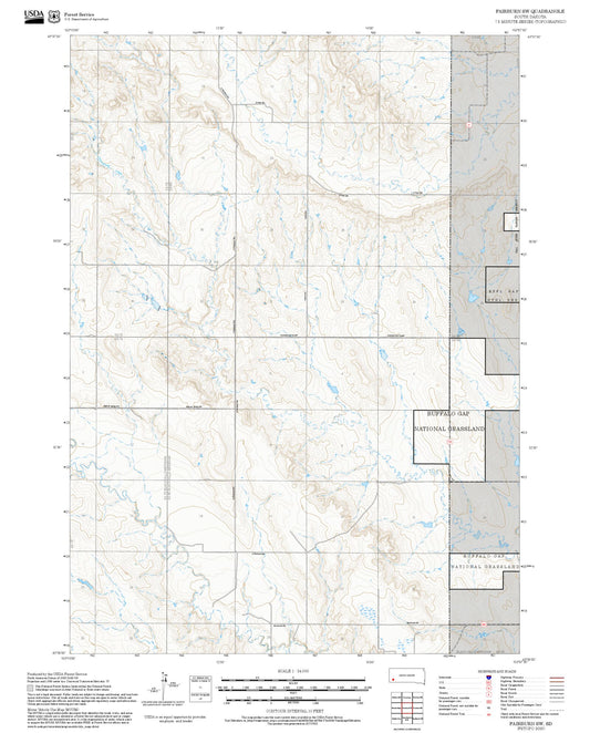 2025 Forest Service Topo Map of Fairburn SW South Dakota