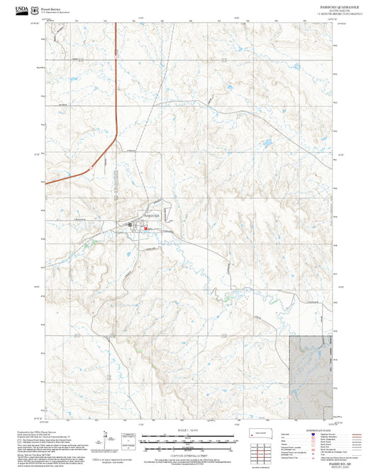 2025 Forest Service Topo Map of Fairburn South Dakota