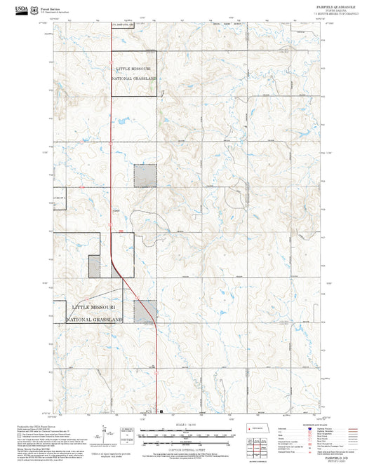 2025 Forest Service Topo Map of Fairfield North Dakota