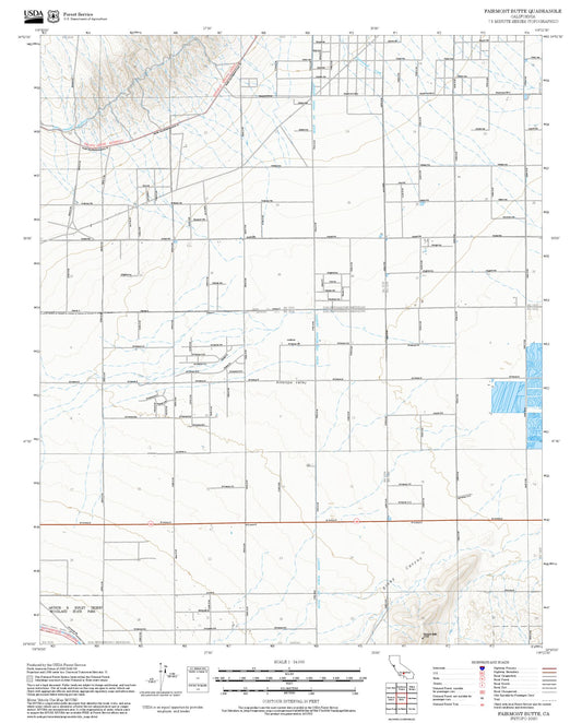 2025 Forest Service Topo Map of Fairmont Butte California