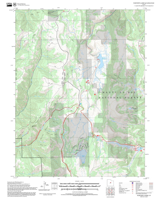 2025 Forest Service Topo Map of Fairview Lakes Utah