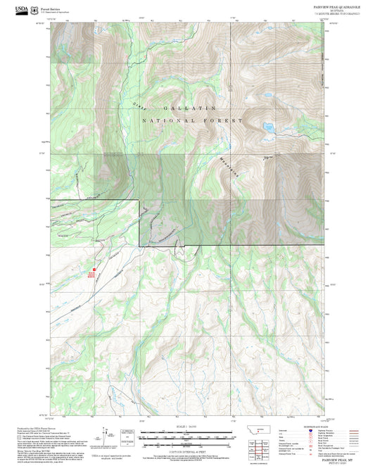 2025 Forest Service Topo Map of Fairview Peak Montana