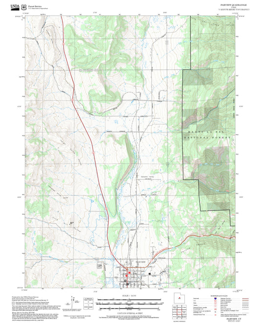 2025 Forest Service Topo Map of Fairview Utah