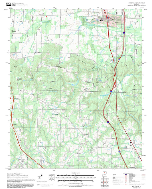 2025 Forest Service Topo Map of Falkville Alabama