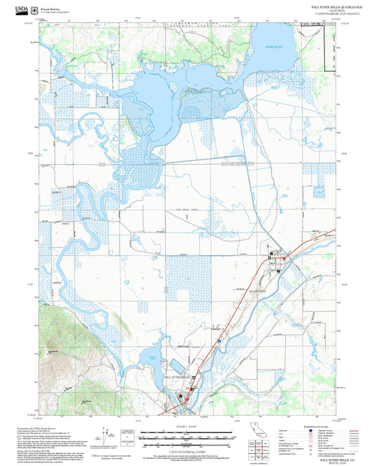 2025 Forest Service Topo Map of Fall River Mills California