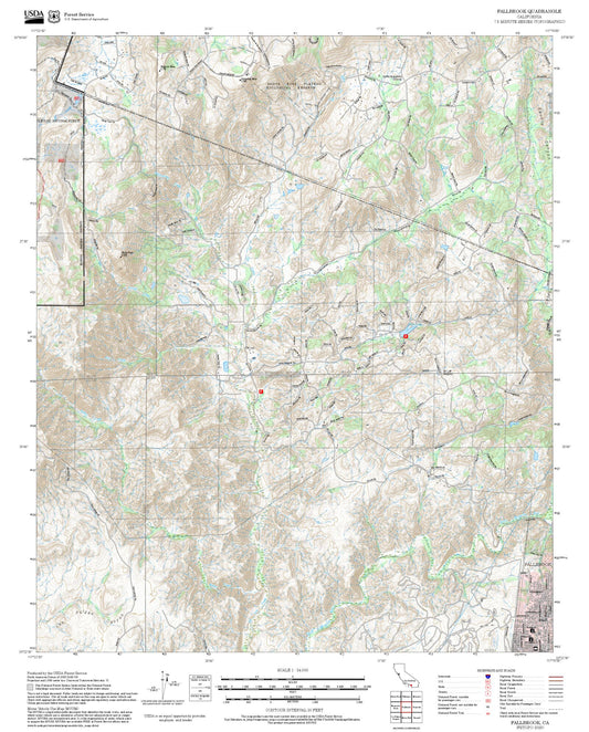 2025 Forest Service Topo Map of Fallbrook California