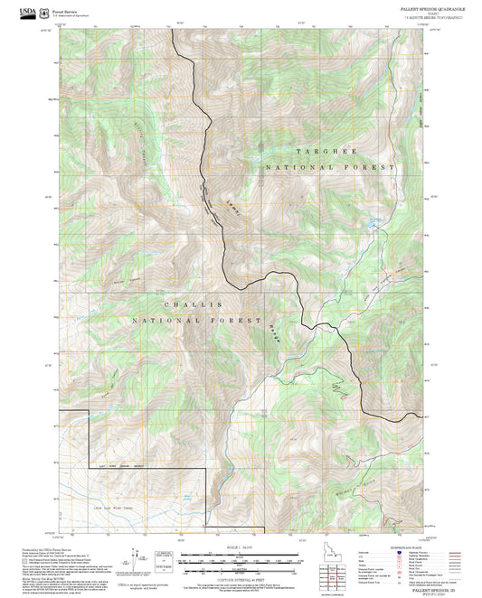 2025 Forest Service Topo Map of Fallert Springs Idaho