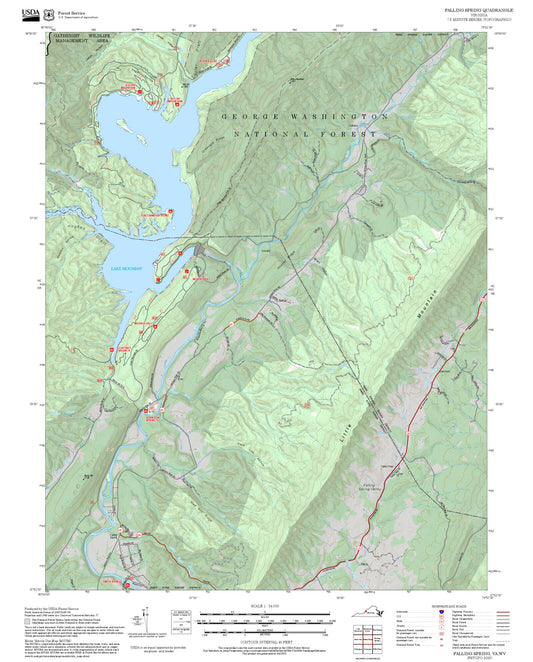 2025 Forest Service Topo Map of Falling Spring Virginia