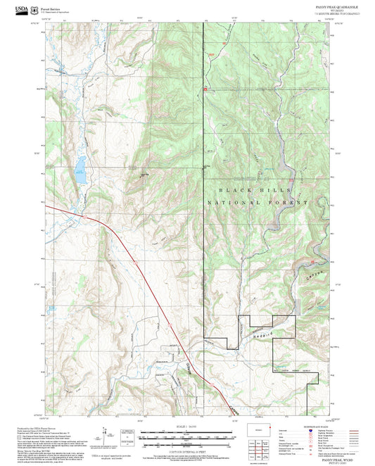 2025 Forest Service Topo Map of Fanny Peak Wyoming