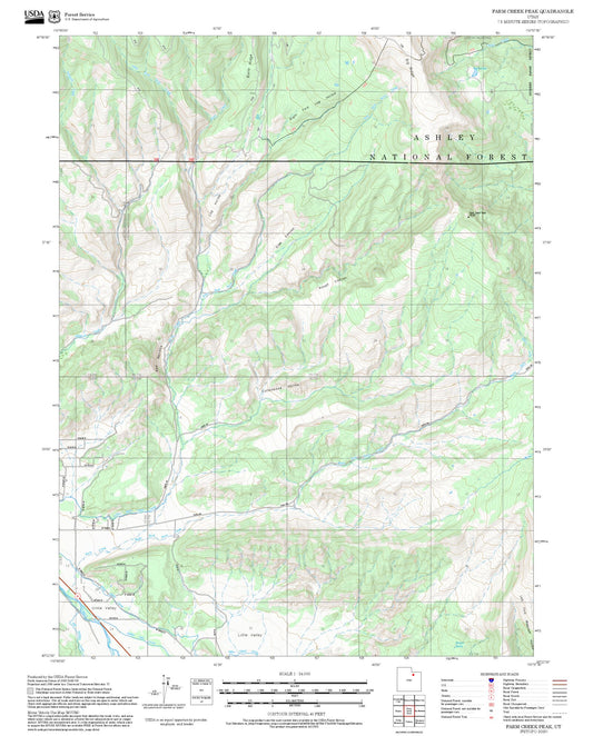 2025 Forest Service Topo Map of Farm Creek Peak Utah