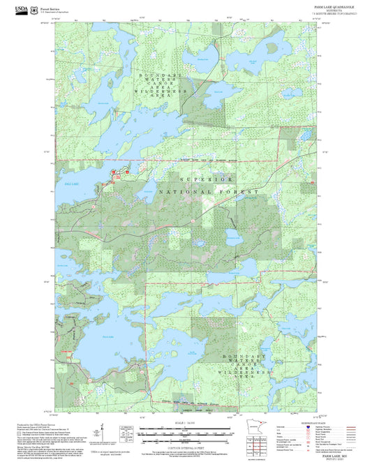 2025 Forest Service Topo Map of Farm Lake Minnesota