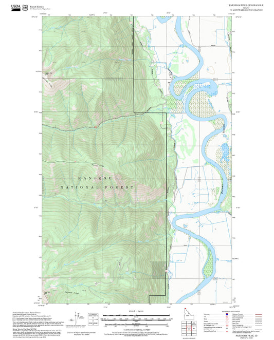 2025 Forest Service Topo Map of Farnham Peak Idaho