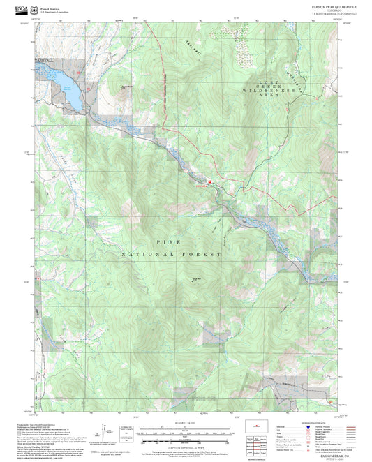 2025 Forest Service Topo Map of Farnum Peak Colorado