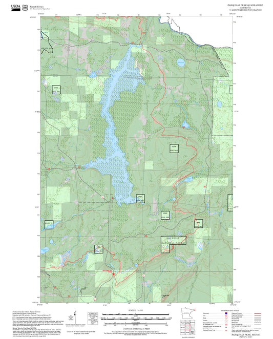 2025 Forest Service Topo Map of Farquhar Peak Minnesota