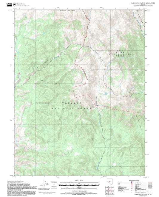 2025 Forest Service Topo Map of Farrington Canyon Nevada