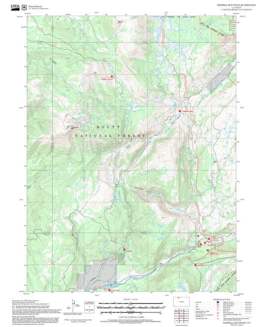2025 Forest Service Topo Map of Farwell Mountain Colorado