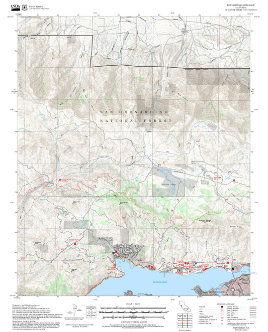 2025 Forest Service Topo Map of Fawnskin California