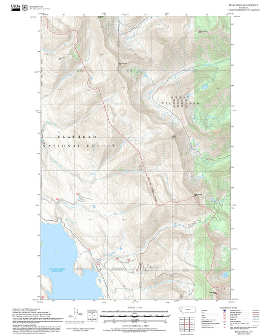 2025 Forest Service Topo Map of Felix Peak Montana