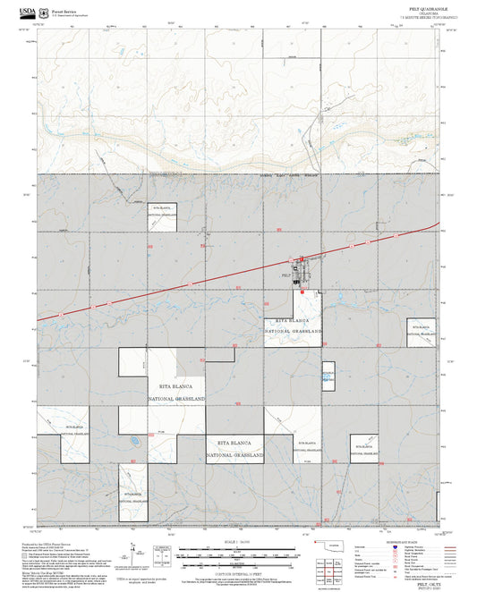 2025 Forest Service Topo Map of Felt Oklahoma