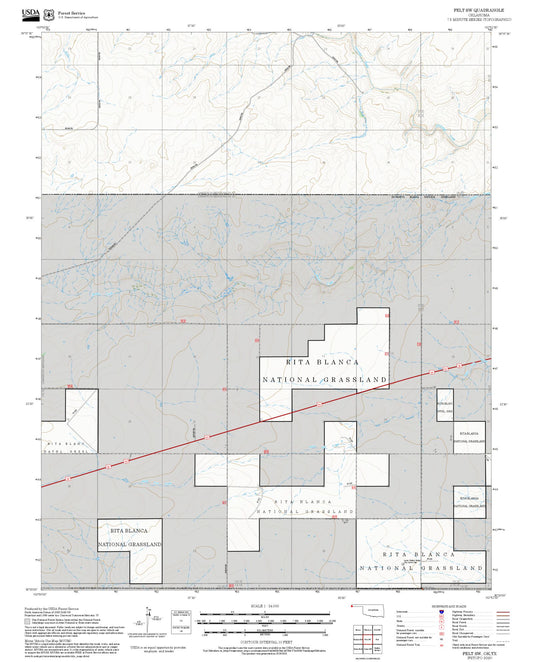 2025 Forest Service Topo Map of Felt SW Oklahoma