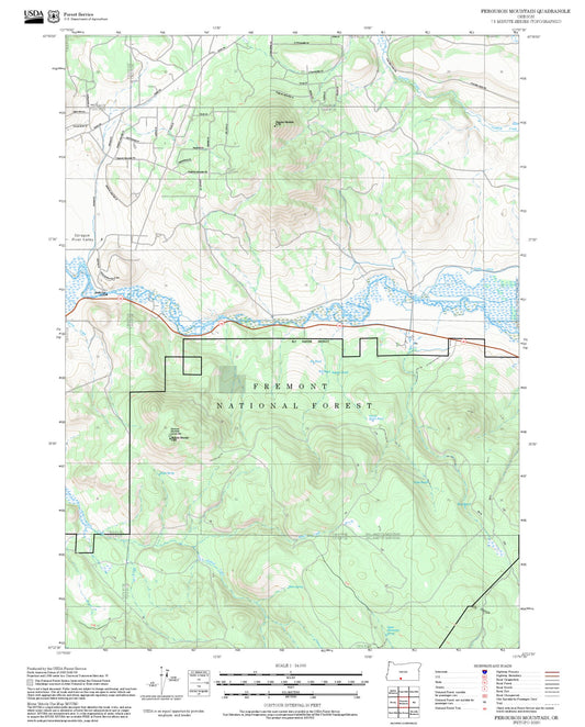 2025 Forest Service Topo Map of Ferguson Mountain Oregon
