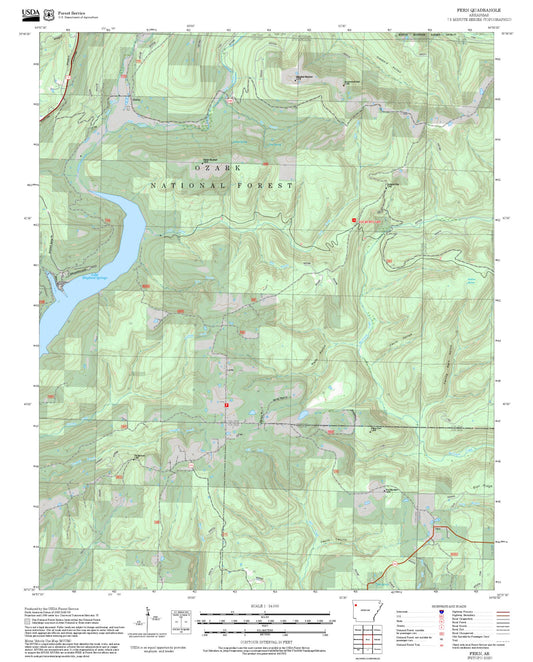 2025 Forest Service Topo Map of Fern Arkansas