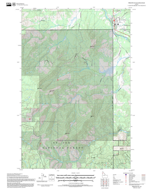 2025 Forest Service Topo Map of Fernwood Idaho