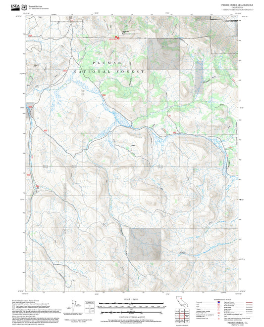2025 Forest Service Topo Map of Ferris Creek California