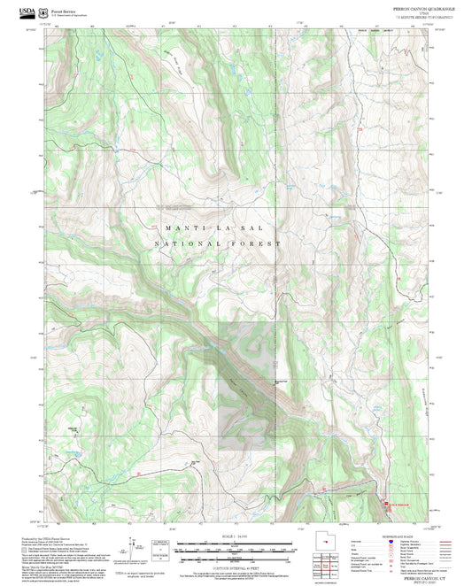 2025 Forest Service Topo Map of Ferron Canyon Utah
