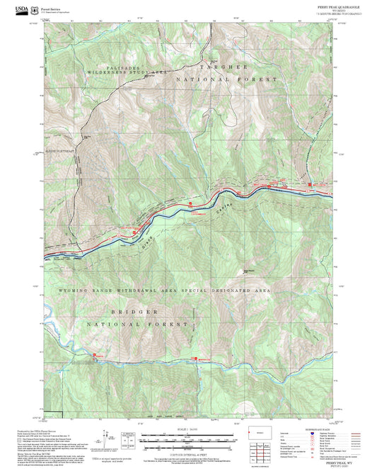 2025 Forest Service Topo Map of Ferry Peak Wyoming