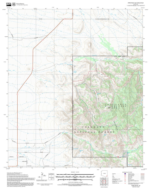 2025 Forest Service Topo Map of Fife Peak Arizona