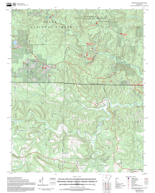 2025 Forest Service Topo Map of Fiftysix Arkansas